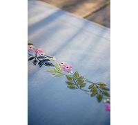 VERVACO Kit Centrotavola Ricamo Prestampato FIORI E FOGLIE Set Ricamo Biancheria Da Tavola 40 x 100 cm Set Fai Da Te Creativo Size Kit Hobby Creativi Adulti Casa Decor Embroidery Embroidery Runner