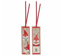VERVACO Kit Contato GNOMI di Natale 2 Segnalibri Punto Croce da Ricamare Set Fai da Te Adulti Ricamo Accessori per Lavoretti Creativi, Multicolor, 6 x 20 cm