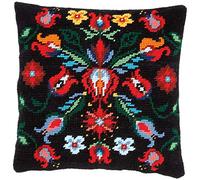 VERVACO Kit Cuscino Mezzo Punto Completo FOLCLORE Gobelin Cuscino ca. 40 x 40 cm Set Fai Da Te Creativo Cuscini Decorativi Kit Hobby Adulti Set Ricamo Principianti