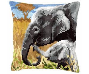 VERVACO Kit Cuscino Punto Croce Amore per Gli Elefanti Set Ricamo Principianti Cuscini Gobelin Decorativi ca. 40 x 40 cm Accessori per Lavoretti Creativi DIY Casa Decor Hobby Adulti Cross Stitch