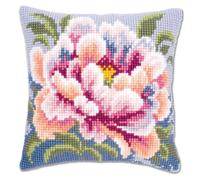 VERVACO Kit Cuscino Punto Croce Camelia Set Ricamo Principianti Cuscini Gobelin Decorativi ca. 40 x 40 cm Accessori per Lavoretti Creativi DIY Casa Decor Hobby Adulti Cross Stitch