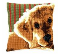 VERVACO Kit Cuscino Punto Croce Cane Set Ricamo Principianti Cuscini Gobelin Decorativi ca. 40 x 40 cm Accessori per Lavoretti Creativi DIY Casa Decor Hobby Adulti Cross Stitch