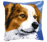 VERVACO Kit Cuscino Punto Croce Collie di Confine Set Ricamo Principianti Cuscini Gobelin Decorativi ca. 40 x 40 cm Accessori per Lavoretti Creativi DIY Casa Decor Hobby Adulti Cross Stitch