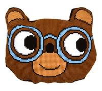 VERVACO Kit Cuscino Punto Croce Con Schienale Orso Set Ricamo Principianti Cuscini Gobelin 51 x 43 cm Accessori Per Lavoretti Creativi DIY Casa Decor Hobby Adulti Cross Stitch