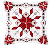 VERVACO Kit Cuscino Punto Croce Cristallo di Neve I Set Ricamo Principianti Cuscini Gobelin Decorativi ca. 40 x 40 cm Accessori per Lavoretti Creativi DIY Casa Decor Hobby Adulti Cross Stitch