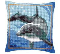 Cuscino Ricamato a Punto Croce Kit Delfino 40x40 CM Vervaco PN-0021528