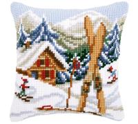 Vervaco Cuscino a Punto Croce prestampato, Cotone, Snow Fun, 40 x 40 cm