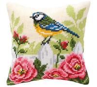VERVACO Kit Cuscino Punto Croce FRINGUELLO Set Ricamo Principianti Cuscini Gobelin Decorativi ca. 40 x 40 cm Accessori per Lavoretti Creativi DIY Casa Decor Hobby Adulti Cross Stitch