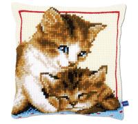 VERVACO Kit Cuscino Punto Croce Gattini GIOCOSI Set Ricamo Principianti Cuscini Gobelin Decorativi ca. 40 x 40 cm Accessori per Lavoretti Creativi DIY Casa Decor Hobby Adulti Cross Stitch