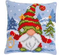 VERVACO Kit Cuscino Punto Croce GNOMO DI NATALE Set Ricamo Principianti Cuscini Gobelin Decorativi ca. 40 x 40 cm Accessori Per Lavoretti Creativi DIY Casa Decor Hobby Adulti Cross Stitch