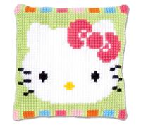 VERVACO Kit Cuscino Punto Croce Hello Kitty in Pastello Set Ricamo Principianti Cuscini Gobelin Decorativi ca. 25 x 25 cm Accessori per Lavoretti Creativi DIY Casa Decor Hobby Adulti Cross Stitch