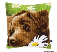 Vervaco - Cuscino a Punto Croce, Motivo: Labrador, Multicolore