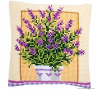 VERVACO Kit Cuscino Punto Croce LAVANDA IN VASO Set Ricamo Principianti Cuscini Gobelin Decorativi ca. 40 x 40 cm Accessori Per Lavoretti Creativi DIY Casa Decor Hobby Adulti Cross Stitch