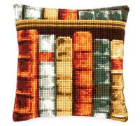 VERVACO Kit Cuscino Punto Croce Libri Set Ricamo Principianti Cuscini Gobelin Decorativi ca. 40 x 40 cm Accessori per Lavoretti Creativi DIY Casa Decor Hobby Adulti Cross Stitch