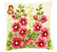 VERVACO Kit Cuscino Punto Croce MALVAROSE Set Ricamo Principianti Cuscini Gobelin Decorativi ca. 40 x 40 cm Accessori per Lavoretti Creativi DIY Casa Decor Hobby Adulti Cross Stitch