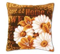 VERVACO Kit Cuscino Punto Croce Margherite Moderne Set Ricamo Principianti Cuscini Gobelin Decorativi ca. 40 x 40 cm Accessori per Lavoretti Creativi DIY Casa Decor Hobby Adulti Cross Stitch