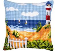 VERVACO Kit Cuscino Punto Croce Paesaggio Marino Set Ricamo Principianti Cuscini Gobelin Decorativi ca. 40 x 40 cm Accessori per Lavoretti Creativi DIY Casa Decor Hobby Adulti Cross Stitch