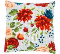 VERVACO Kit Cuscino Punto Croce PEONIE Set Ricamo Principianti Cuscini Gobelin Decorativi ca. 40 x 40 cm Accessori Per Lavoretti Creativi DIY Casa Decor Hobby Adulti Cross Stitch