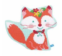 VERVACO Kit Cuscino Punto Croce Piccola Volpe Set Ricamo Principianti Cuscini Gobelin Decorativi ca. 45 x 37 cm Accessori per Lavoretti Creativi DIY Casa Decor Hobby Adulti Cross Stitch