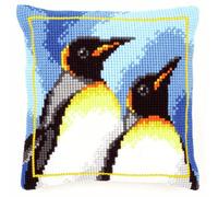 VERVACO Kit Cuscino Punto Croce Pinguini Reali Set Ricamo Principianti Cuscini Gobelin Decorativi ca. 40 x 40 cm Accessori per Lavoretti Creativi DIY Casa Decor Hobby Adulti Cross Stitch