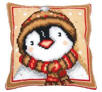 VERVACO Kit Cuscino Punto Croce PINGUINO Set Ricamo Principianti Cuscini Gobelin Decorativi ca. 40 x 40 cm Accessori Per Lavoretti Creativi DIY Casa Decor Hobby Adulti Cross Stitch