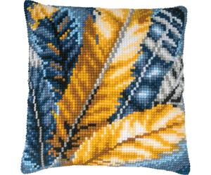 Vervaco Kit Cuscino Punto Croce PIUME Set Ricamo Principianti Cuscini Gobelin Decorativi ca. 40 x 40 cm Accessori Per Lavoretti Creativi DIY Casa Decor Hobby Adulti Cross Stitch