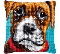 Vervaco Kit Cuscino Punto Croce PUGILE Set Ricamo Principianti Cuscini Gobelin Decorativi ca. 40 x 40 cm Accessori Per Lavoretti Creativi DIY Casa Decor Hobby Adulti Cross Stitch
