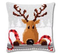 VERVACO Kit Cuscino Punto Croce Renna Set Ricamo Principianti Cuscini Gobelin Decorativi ca. 40 x 40 cm Accessori per Lavoretti Creativi DIY Casa Decor Hobby Adulti Cross Stitch