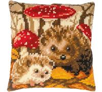 VERVACO Kit Cuscino Punto Croce RICCI Set Ricamo Principianti Cuscini Gobelin Decorativi ca. 40 x 40 cm Accessori Per Lavoretti Creativi DIY Casa Decor Hobby Adulti Cross Stitch