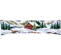 VERVACO Kit Cuscino Punto Croce SCENARIO INVERNALE Set Ricamo Principianti Paraspifferi Cuscino Decorativi ca. 80 x 20 cm Accessori Per Lavoretti Creativi DIY Casa Decor Hobby Adulti Cross Stitch