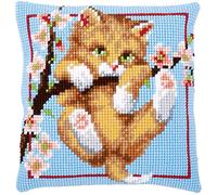 VERVACO Kit Cuscino Punto Croce SOSPESO Set Ricamo Principianti Cuscini Gobelin Decorativi ca. 40 x 40 cm Accessori per Lavoretti Creativi DIY Casa Decor Hobby Adulti Cross Stitch