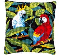 VERVACO Kit Cuscino Punto Croce UCCELLI TROPICALI Set Ricamo Principianti Cuscini Gobelin Decorativi ca. 40 x 40 cm Accessori Per Lavoretti Creativi DIY Casa Decor Hobby Adulti Cross Stitch
