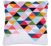 VERVACO Kit Gobelin Cuscino Set Ricamo Principianti TRIANGOLI Mezzo Punto Lungo Kit Hobby Creativi Adulti ca. 40 x 40 cm Ricamo Punto Croce Prestampato Cuscini Decorativi Divano