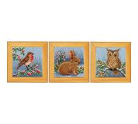 Vervaco kit punto croce "Animali invernali" Stickpackung da 3, 8x8cm