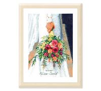 VERVACO Kit Punto Croce Contato BOUQUET DA SPOSA Decorativi Per Pareti ca. 21 x 29 cm Set Fai Da Te Creativo Adulti Casa Decor Arte Da Parete Kit Per Hobby Cross Stitch