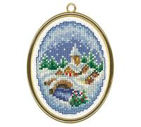 VERVACO Kit Punto Croce Contato Con Telaio RicamoVILLAGGI INVERNALI SET DA 3 Decorativi Per Pareti 6 x 8 cm Set Fai Da Te Creativo Adulti Casa Decor Arte Da Parete Kit Per Hobby
