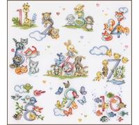 VERVACO Kit Punto Croce Contato CONTARE DA 1 A 10 Decorativi Per Pareti ca. 48 x 48 cm Set Fai Da Te Creativo Adulti Casa Decor Arte Da Parete Kit Per Hobby Cross Stitch