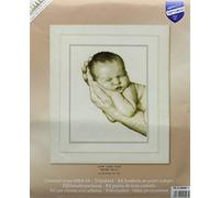 VERVACO Kit Punto Croce Contato così Poco Annuncio Nascita Punto Croce ca. 20 x 25 cm Regalo Personalizzato Set Fai da Te attività Creative Adulti Benvenuto Bambino Cross Stitch