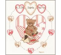 VERVACO Kit Punto Croce Contato CUORE DI POPCORN Decorativi Per Pareti ca. 23 x 20,5 cm Set Fai Da Te Creativo Adulti Ricamo Casa Decor Arte Da Parete Kit Per Hobby Cross Stitch