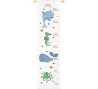 VERVACO Kit Punto Croce Contato DIVERTIMENTO CON LE BALENE Annuncio Nascita Punto Croce ca. 18 x 70 cm Regalo Personalizzato Set Fai Da Te Attività Creative Adulti Benvenuto Bambino Cross Stitch