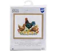 VERVACO Kit Punto Croce Contato GALLO E GALLINE Decorativi Per Pareti ca. 32 x 26 cm Set Fai Da Te Creativo Adulti Casa Decor Arte Da Parete Kit Per Hobby Cross Stitch