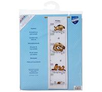 VERVACO Kit Punto Croce Contato Giocare AI Cani Annuncio Nascita Punto Croce ca. 18 x 70 cm Regalo Personalizzato Set Fai da Te attività Creative Adulti Benvenuto Bambino Cross Stitch