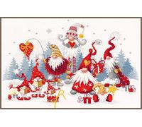 VERVACO Kit Punto Croce Contato INCONTRO DI NATALE Decorativi Per Pareti ca. 38 x 27 cm Set Fai Da Te Creativo Adulti Casa Decor Arte Da Parete Kit Per Hobby Cross Stitch