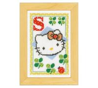 VERVACO Kit Punto Croce Contato L'ALFABETO di Hello Kitty S Decorativi per Pareti 8 x 12 cm Set Fai da Te Creativo Adulti Casa Decor Arte da Parete Kit per Hobby