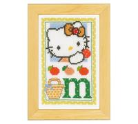 VERVACO Kit Punto Croce Contato L'ALFABETO M di Hello Kitty Decorativi per Pareti 8 x 12 cm Set Fai da Te Creativo Adulti Casa Decor Arte da Parete Kit per Hobby