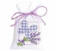 VERVACO Kit Punto Croce Contato Lavanda Sacchetti Bomboniere da Ricamare Punto Croce ca. 8 x 12 cm Set Fai da Te Creativo Adulti Ricamo Casa Decorazioni per Lavoretti Creativi