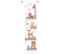 VERVACO Kit Punto Croce Contato NELLA FORESTA Annuncio Nascita Punto Croce ca. 18 x 70 cm Regalo Personalizzato Set Fai Da Te Attività Creative Adulti Benvenuto Bambino Cross Stitch