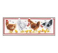 VERVACO Kit Punto Croce Contato POLLI Decorativi Per Pareti ca. 40 x 14 cm Set Fai Da Te Creativo Adulti Ricamo Casa Decor Arte Da Parete Kit Per Hobby Cross Stitch