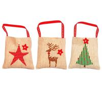 VERVACO Kit Punto Croce Contato REGALO DI NATALE SET DA 3 Sacchetti Bomboniere Da Ricamare Punto Croce ca. 9 x 9 cm Set Fai Da Te Creativo Adulti Ricamo Casa Decorazioni Per Lavoretti Creativi