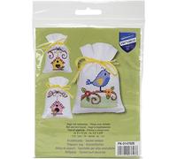 VERVACO Kit Punto Croce Contato Set di 3 Casette per Uccelli Sacchetti Bomboniere da Ricamare Punto Croce ca. 8 x 12 cm Set Fai da Te Creativo Adulti Ricamo Casa Decorazioni per Lavoretti Creativi